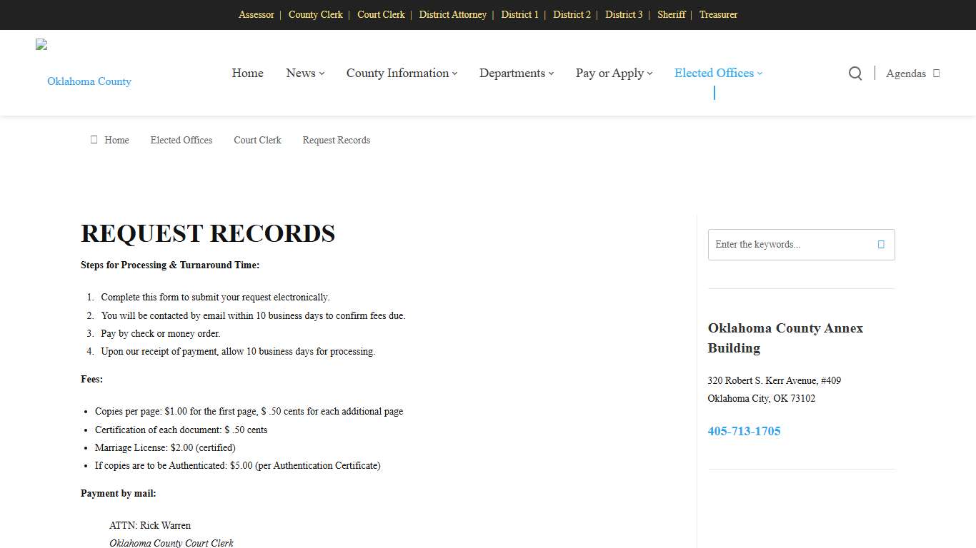 Request Online Records